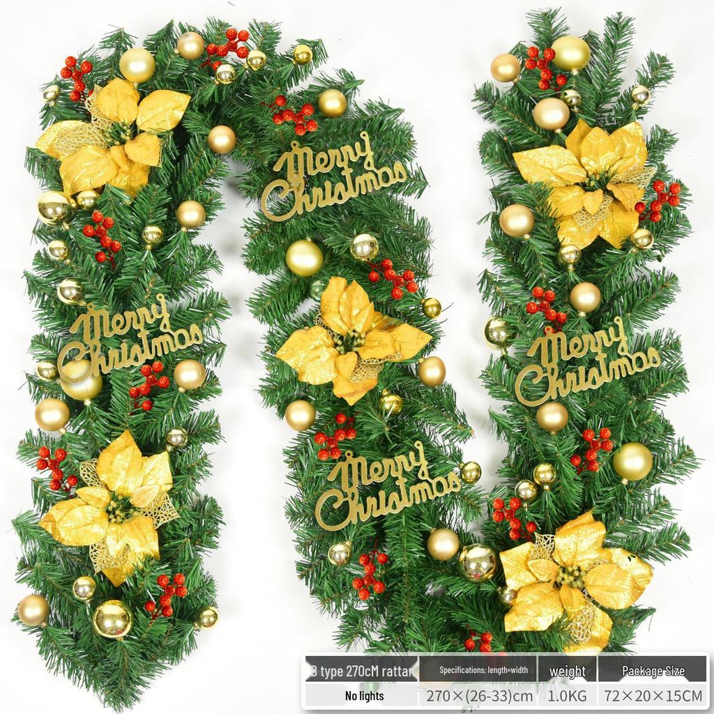 Christmas Glimmer: Garland Set for Tree, Window, and Fireplace with Flocked Leaf Ornaments