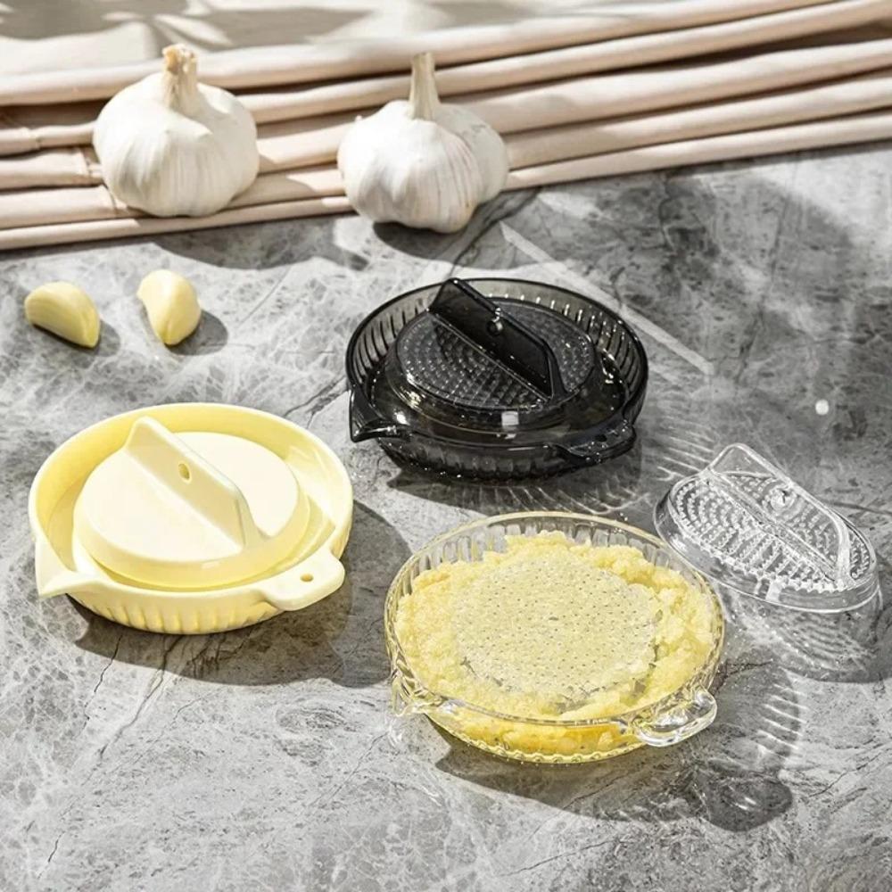 Food Gadgets Plastic Ginger Garlic Grater Tools Masher With Lids Portable Hand Grinder Kitchen Fruit Vegetables Round