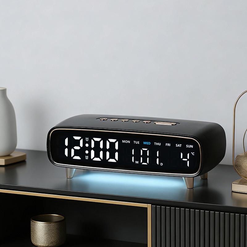 LED Digitaler Wecker Sprachsteuerung Temperatur Datum Wochentag Anzeige Timer Helligkeitseinstellung Elektronische Tischuhr Mit Umgebungslicht 12/24H
