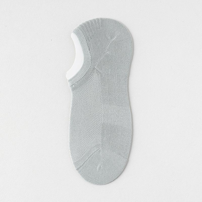 Men's Summer Pure Cotton Deodorant Wicking Mesh Boneless Invisible Heel Socks