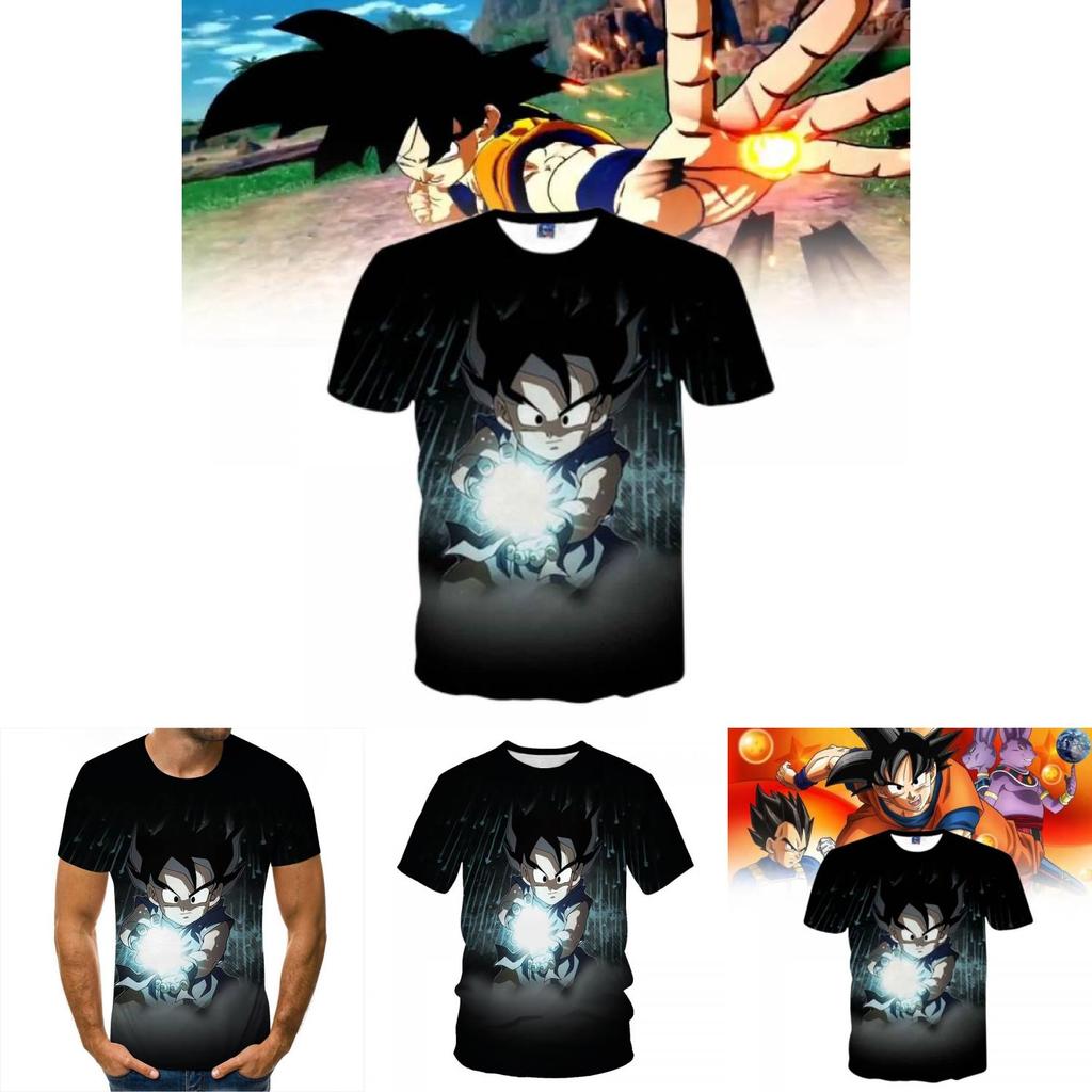 Trendy Anime Dragon Ball Series Men's T-shirt With Unique 3d Digital Print For Casual Wear