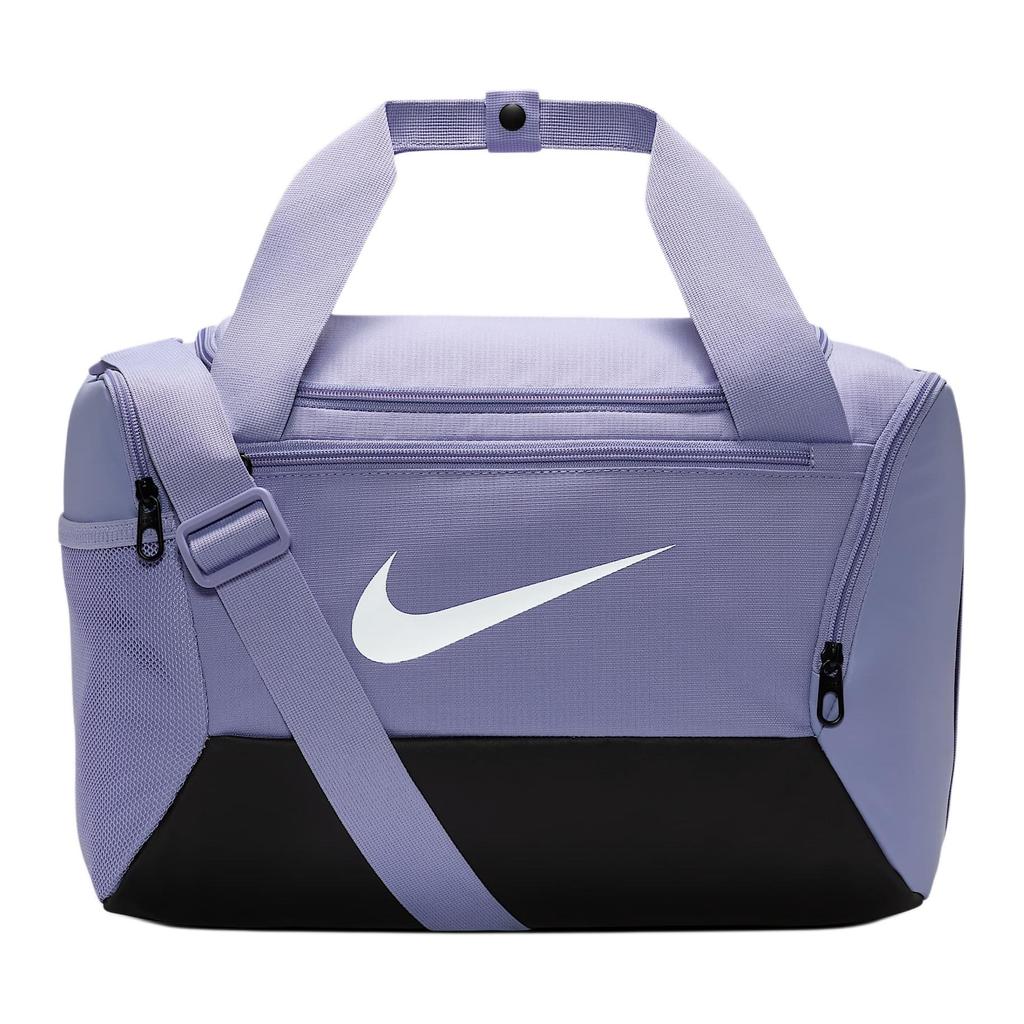 New Nike Brasilia Polyester Shoulder Bag, Crossbody Bag, Handbag Extra Small Unisex Light Purple Ice & Black & White DM3977-533