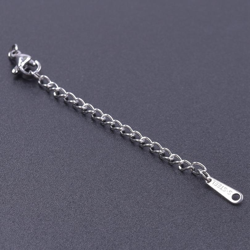 High Quality Waterproof Heart Rectangle Stainless Steel Extention/Tail Chain DIY Jewelry Making Supplies Metal Handmade Necklace