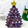 Yousheng Wooden Christmas Tree Wine Rack 24 Days Advent Calendar Wine Bottle Holder Adult Christmas Tree Countdown Decoration for Countertop Bar Decor