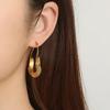 European and American Fashion Trends Electroplated 18K Stainless Steel Twisted Flat Irregular Earrings Light Luxury Simple Earrings