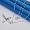 925 Sterling Silver 16-30 Inch Exquisite Cross Zircon Pendant Necklace, Men's and Women's Jewelry, Hip-hop Accessories