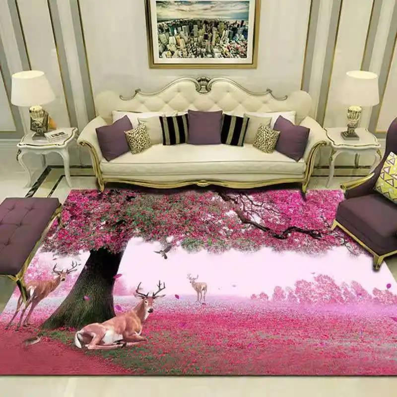 Forest Natural Landscape Carpet Floor Mat Home Decoration Living Room Luxury Lake Non-Slip Bedroom Bedside Table Area Carpets