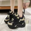 Mode 10CM Mode Winter Warme Plüsch-Sneaker Hohe Plateau Fell Schneestiefel Dicke Sohle Freizeit Lederschuhe Klobige Dad Sport-Sneaker