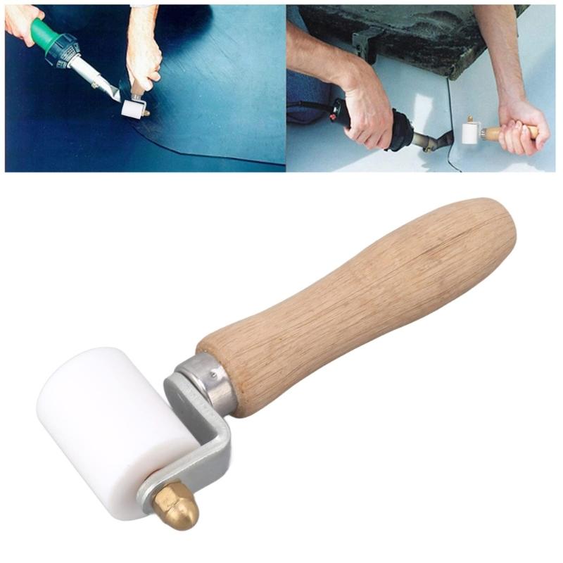 Wood Handle Wallpaper Roller Flat Pressure Roller Smoothing Tool Nonslip Edge Seam Roller Decorating Tool Width 40/28mm