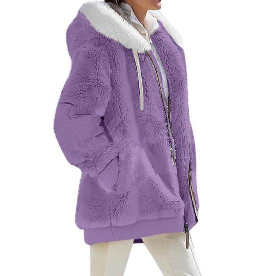 Cappotto invernale da donna tinta unita caldo peluche morbido taglie forti cappotto da signora abbigliamento invernale