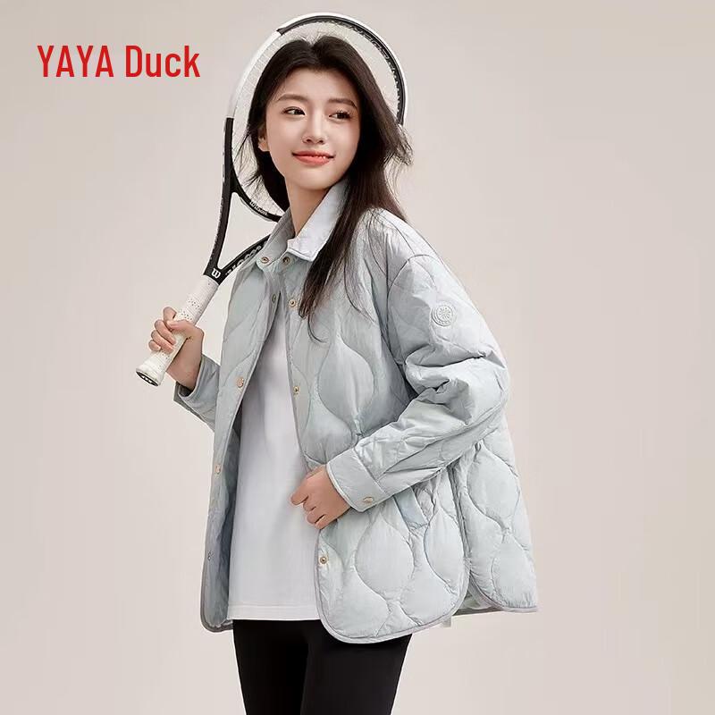 Women's Shirt Collar Lightweight Duck Down Jacket