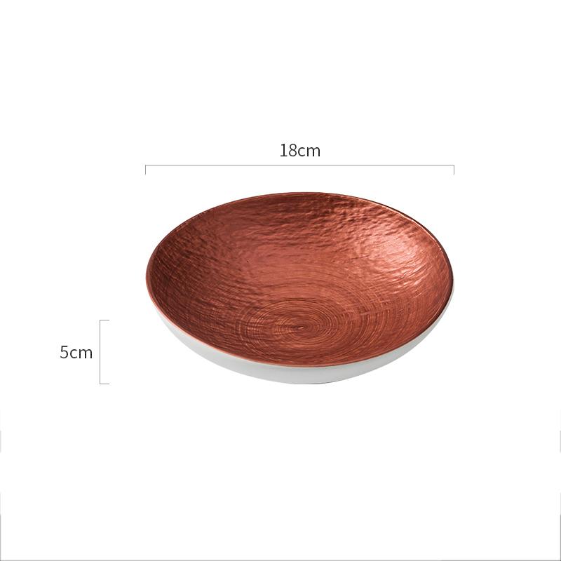 Black Gold Stone Patterned Salad Bowl Restaurant Ceramic Deep Bowl Soup Bowl Sashimi Bowls Dessert Bowls Creative Tableware