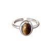 Mother-of-pearl Tiger Eye Ring Women's Foreign Style Cold Wind Niche Unique Vintage Girlfriend Gift Hand Jewelry Accessories