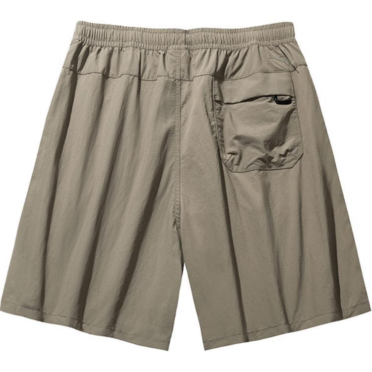 Anta Outdoor Series Solid Color Mid-Rise Comfortable Breathable Versatile Loose-Fit Casual Shorts Men Shorts Earth-Brown 152436506-2