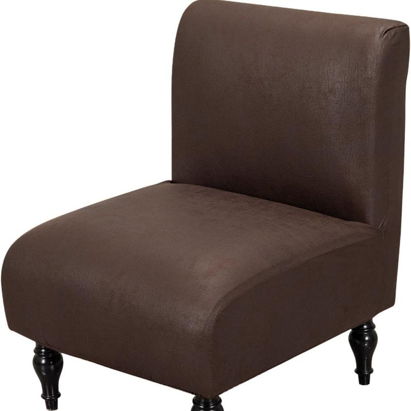 

Elastic Armless Sofa Cover Imitation Leather Design All Inclusive Single Lounges Cover Living Room Bedroom Couch Armchair Cover