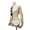 Used 11569 Triangle Leather Crossbody Bag 1BH190 2BYA F00099 7921 White RFID IC Chip Embossed Logo Bianco Unisex from