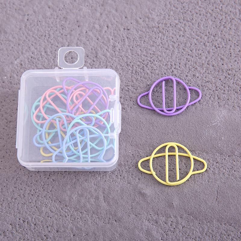 10Pcs Cartoon Planet Paper Clips, Colorful Star Shape Metal Bookmarks for Office School Supplies, Cute Organization Accessories