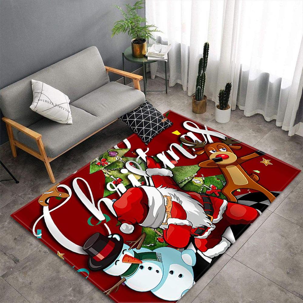 Dywaniki Świąteczne Święty Mikołaj Bałwan Dywan Obszarowy do Salonu Dywan do Zabawy do Pokoju Dziecięcego Mata Podłogowa do Sypialni Kuchni Wycieraczka Wejściowa