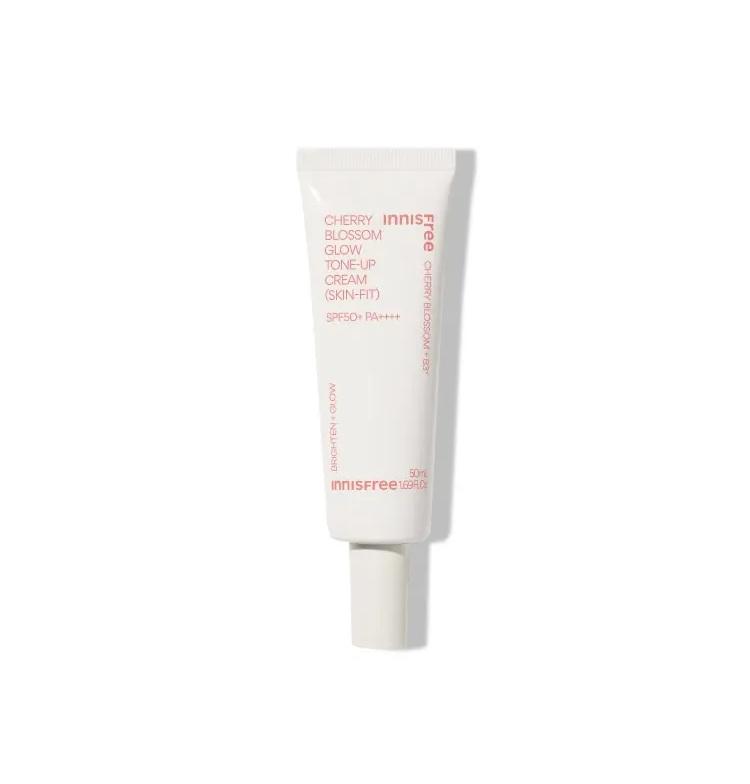 Innisfree Jeju Cherry Blossom Glow Tone-Up Cream Skin Fit SPF50 PA++++ Brightening Sunscreen 50mL