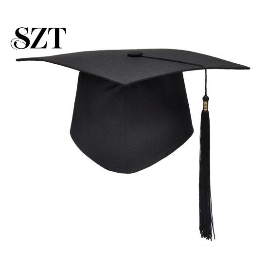 Unisex Graduation Cap with Tassel Bachelors Hat Adjustable Size Elastic Flexible Band Dress Accessory Master Degree Ceremony