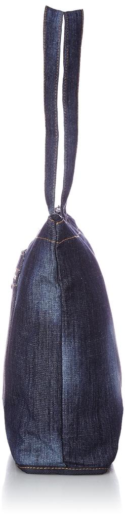 Hapitas Foldable Denim Tote Bag, Carry-On Compatible, Available In a Variety of Patterns, 17L, 33cm, 0.36kg, H0001-DE 272, Indigo