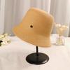 Cappello a secchiello da donna in paglia - Monocolore minimalista (Moda Instagram, Stile Coreano)