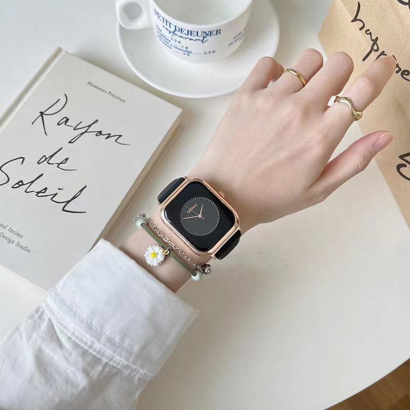 

Элегантные силиконовые кварцевые часы унисекс чёрный