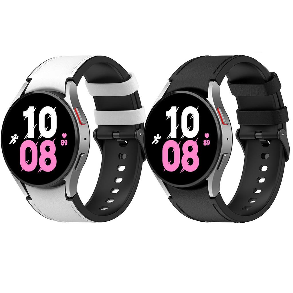 Silikonový kožený řemínek pro Samsung Galaxy Watch 7/6/5/4 Watch Classic Chytré hodinky Řemínky