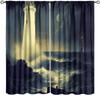 Lighthouse Curtains Vintage Sunset Ocean Island Lighthouse Nature Landscape Art Print Blackout Window Drapes for Bedroom Living