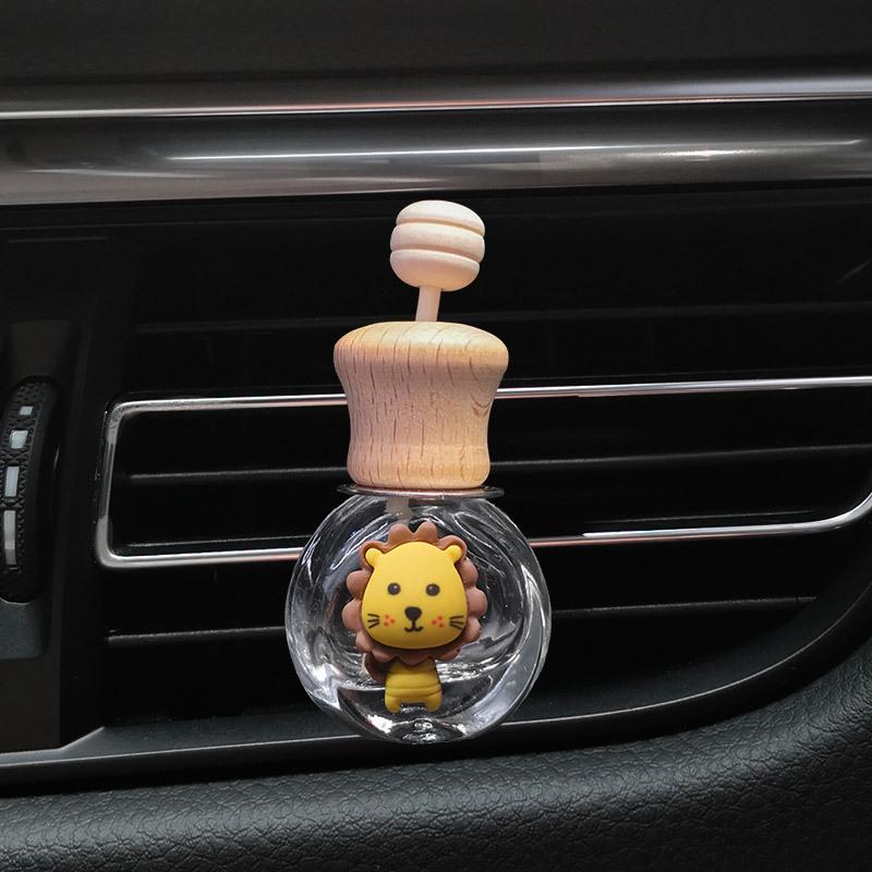 Cartoon Car Air Vent Perfume Bottle Clip - Cute Glass Interior Decoration Freshener