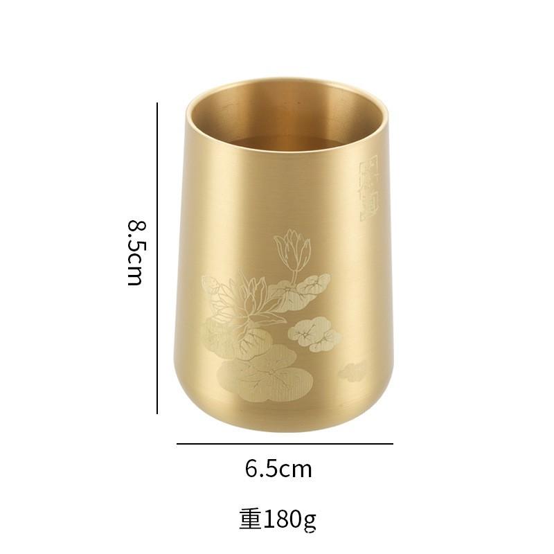 Brass Tea Ceremony Accessory Holder Set Six Tools Organizer Desktop Pen Cylinder Study Room