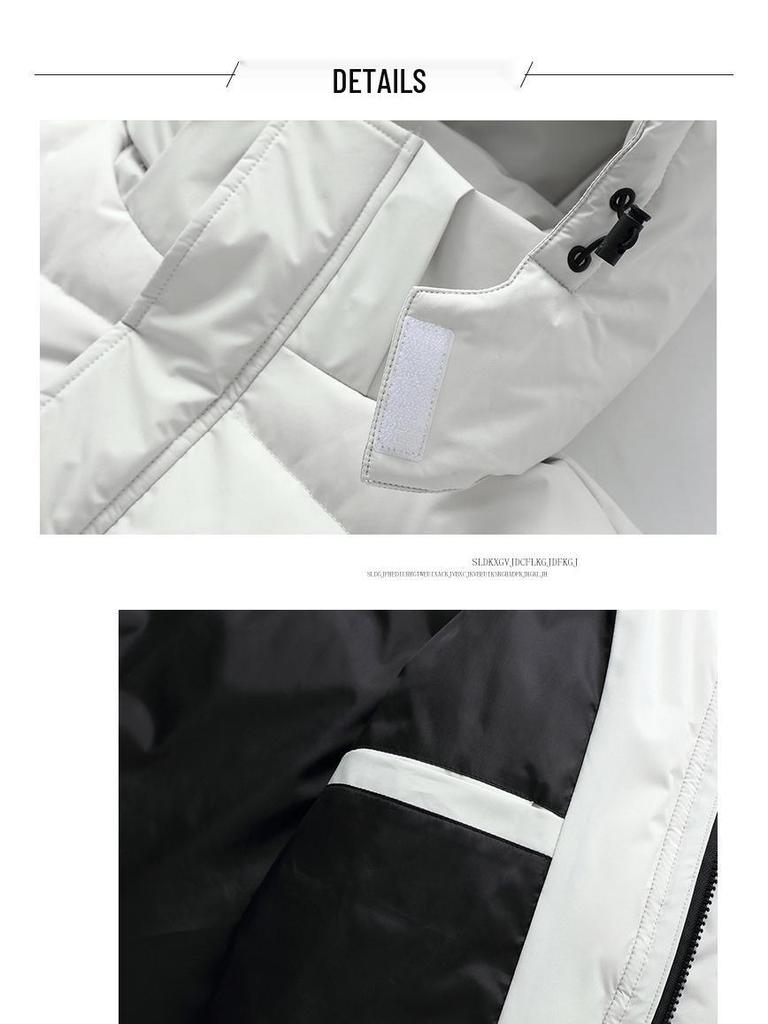 2026 Men's Long Hooded Cotton Jacket: Korean Slim Fit, Thickened, Youthful, Warm, Trendy Outerwear for Couples