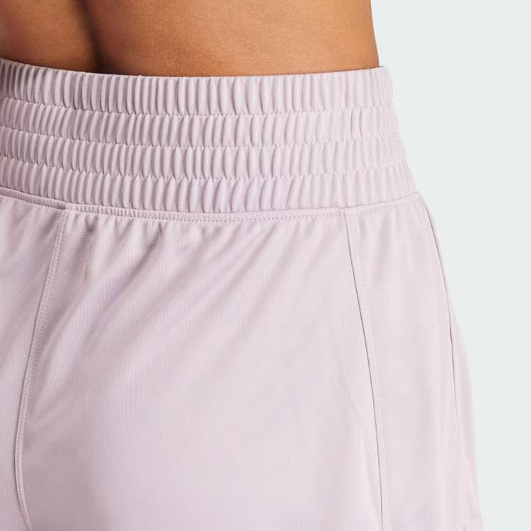 New Adidas Pacer Essentials Knit High Rise Shorts Sports Shorts Women's Pink IR6235