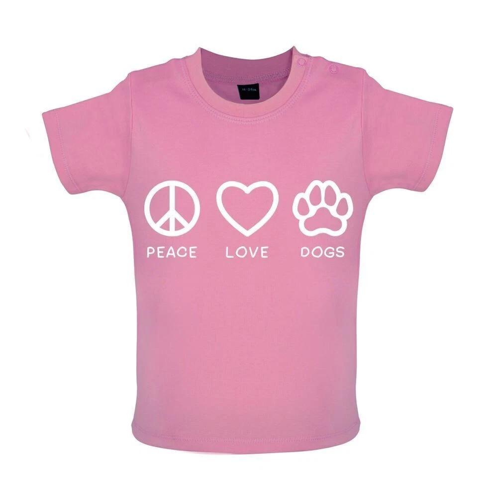 Peace,   Love   And Dogs - Baby Kids Boys Girls Unisex T-Shirt / Romper - Cute Puppy Pet 100