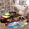 1pc UFO Robot Grendizer5 Print Round Carpet Chair Round Carpet Suitable for Bedroom Living Room Home Decorative Carpet