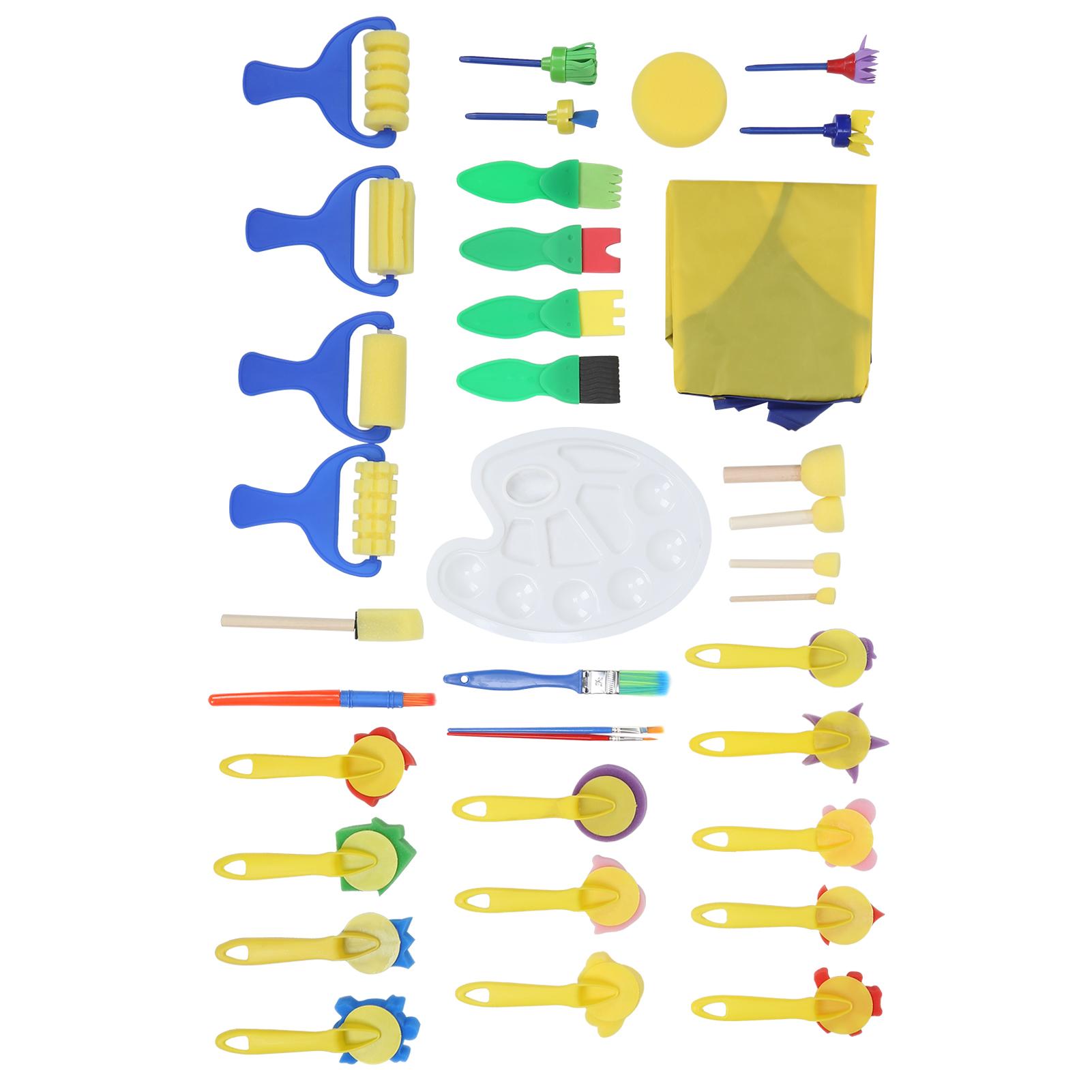 

36 шт. набор инструментов для граффити, валиков, губок, кистей, штампов, противообрастающих, для одежды, детский набор для рисования