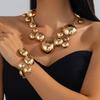 Collana con ciondolo rotondo liscio in metallo per gioielli europei e americani design senso catena industria pesante decorazione collana clavicola