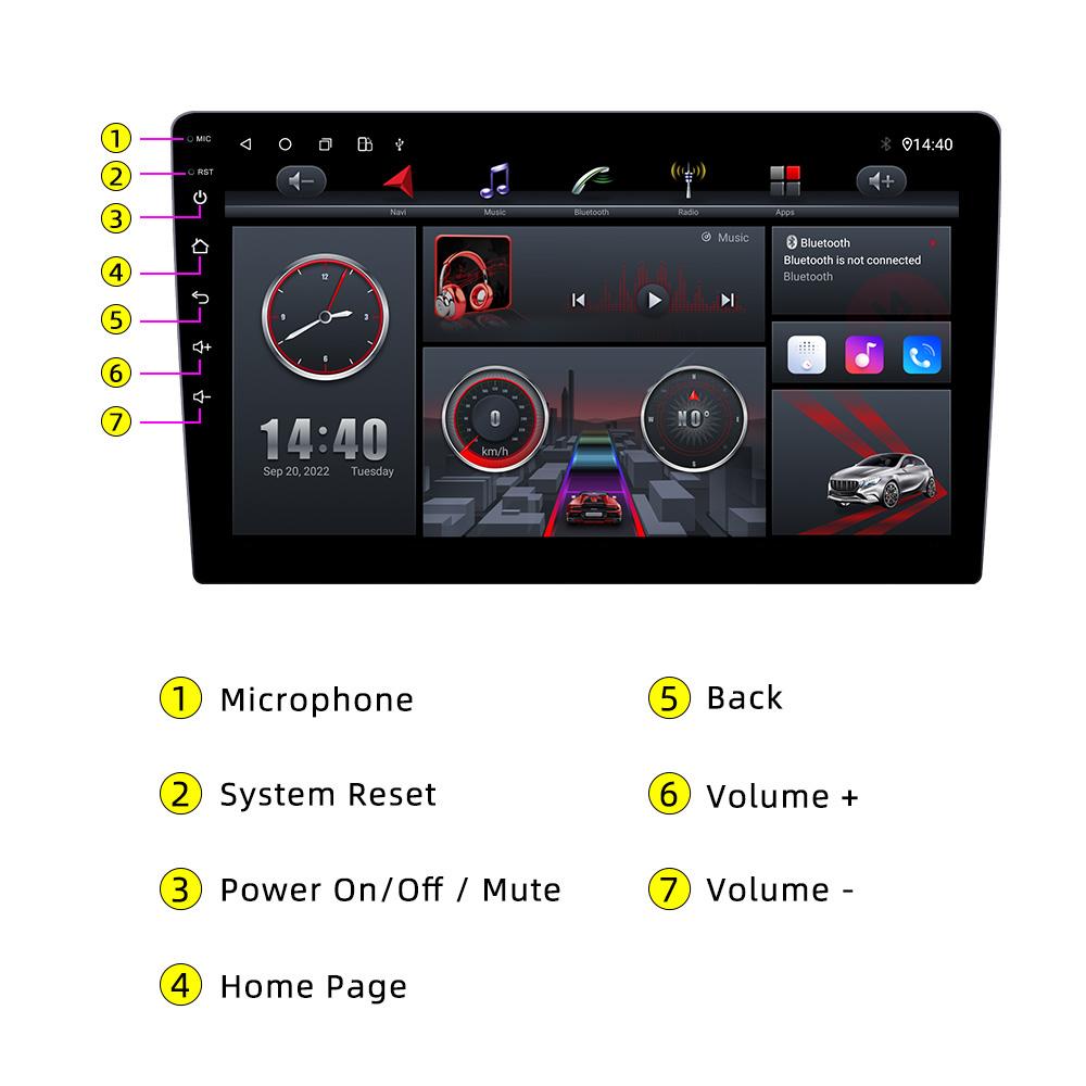 Reakosound 1Din 9 Inch 8-core Android Car Radio 4G CarPlay GPS Navigation Multimedia Video Player Head Unit