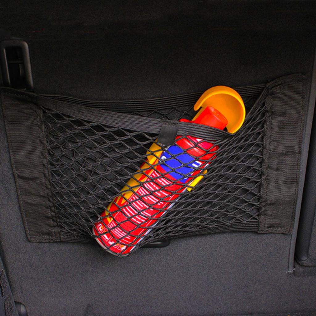 Auto Hinten Rückseite Netz Kofferraum Sitz Elastische Schnur Netz Klettverschluss Universal Aufbewahrungstasche Tasche Auto Organizer Nylon Gepäckhalter