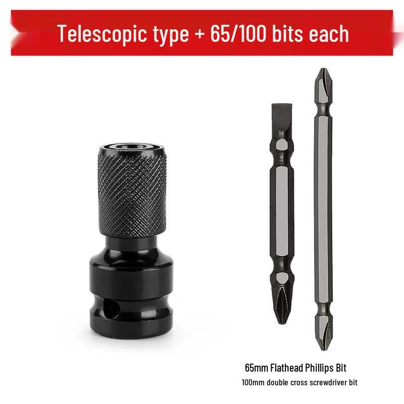 Telescopic Spring Sleeve Multi-function Electric Drill Adapter & Socket Converter