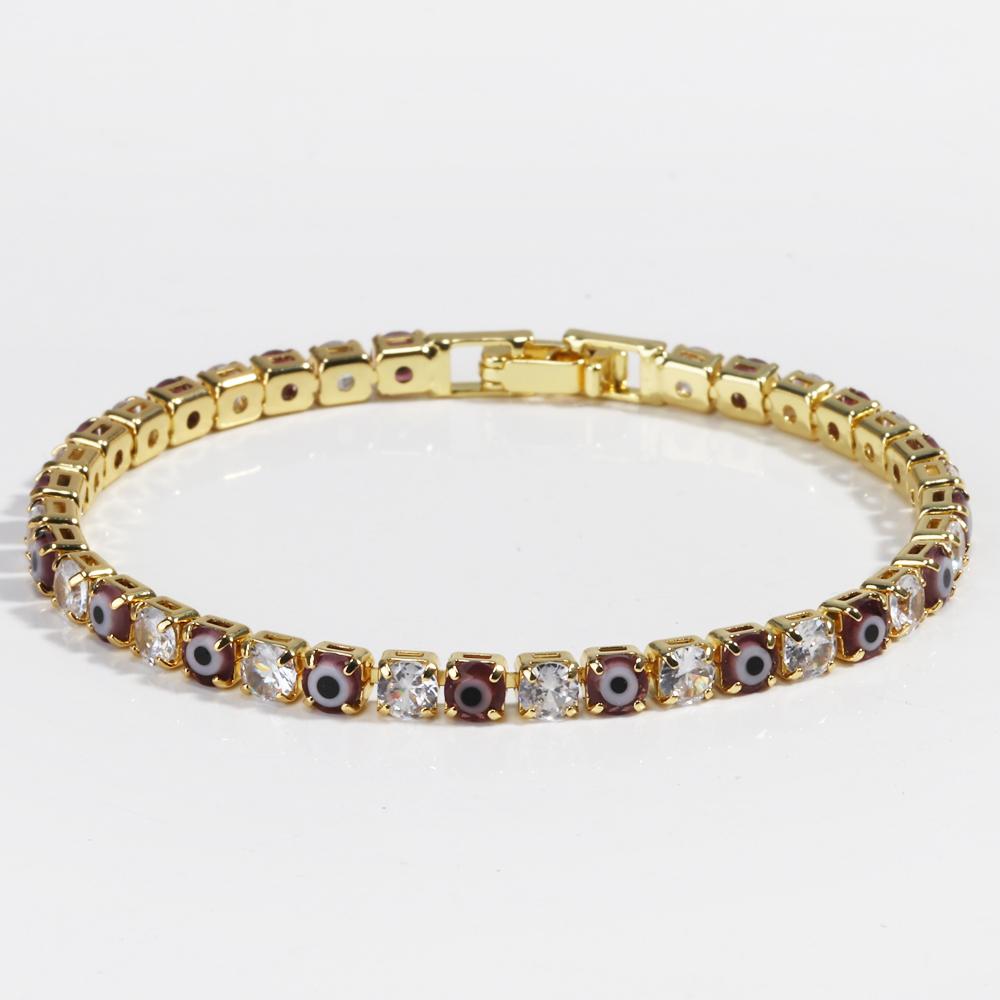2026 Lucky Turkish Evil Eye Bracelet Women Hand Red Blue Gold Silver Zircon Tennis Chain Bangle Luxury Jewelry Gifts