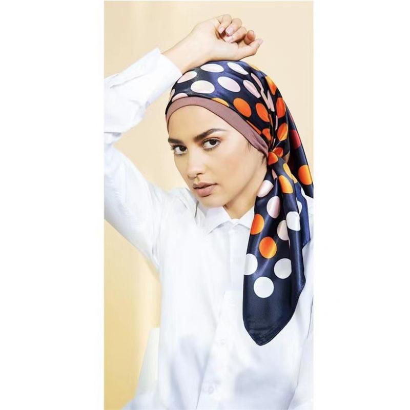 90*90cm Casualowa Moda Drukowana Flora Kwadratowe Szale Szaliki Satynowa Damska Chustka Apaszka Damska Opaska na Głowę