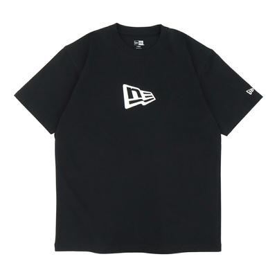 New Era Flag Logo Cotton Short Sleeve Sizes CT TEE FLAG LOGO MID 251 NER36A4253 T-Shirt, Black, M, SS, BLK, (14521385),
