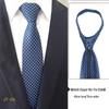Men's 7cm Easy-Pull Zipper Tie, 1200-Needle Yarn-Dyed Polyester