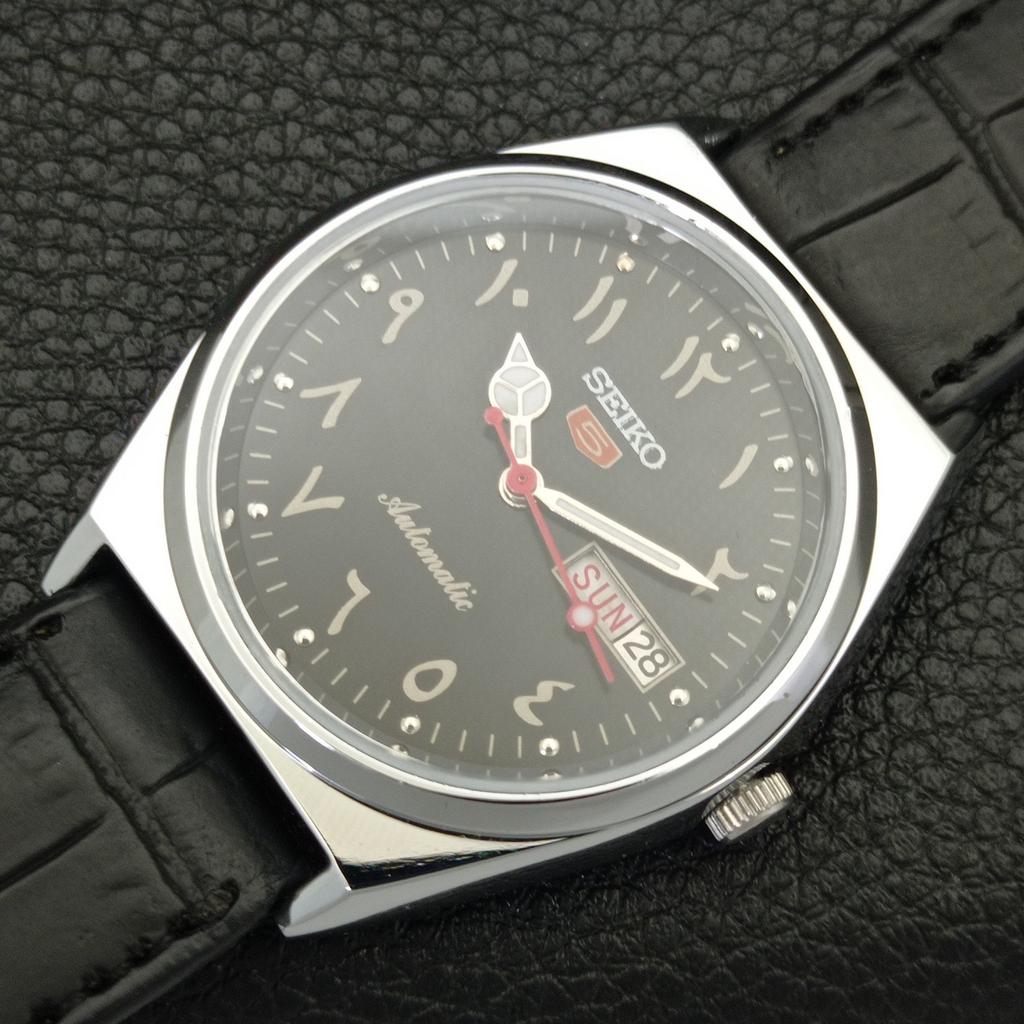 AUTOMATIC VINTAGE REFURBISHED SEIKO 5 6309A JAPAN MENS BLACK WATCH A441360-5 Sk-a441360