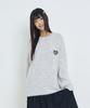 Lmr Hairy Heart Embroidered Pullover Knit Light Grey