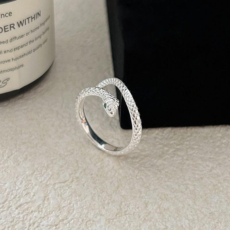 Copper Simple Snake Ring For Women Jewelry Finger Adjustable Open Ring For Party Birthday Gift