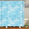 Waterproof Polyester Fabric Shower Curtain Japanese-style Waves Samurai Landscape 3d Printing Bathroom Decor Shower Curtains