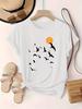 Unisex T‑shirt Sunset Flying Birds Silhouette Graphic Tee Crew Neck Short Sleeve Minimal Sun Bird Print Casual Boho Top