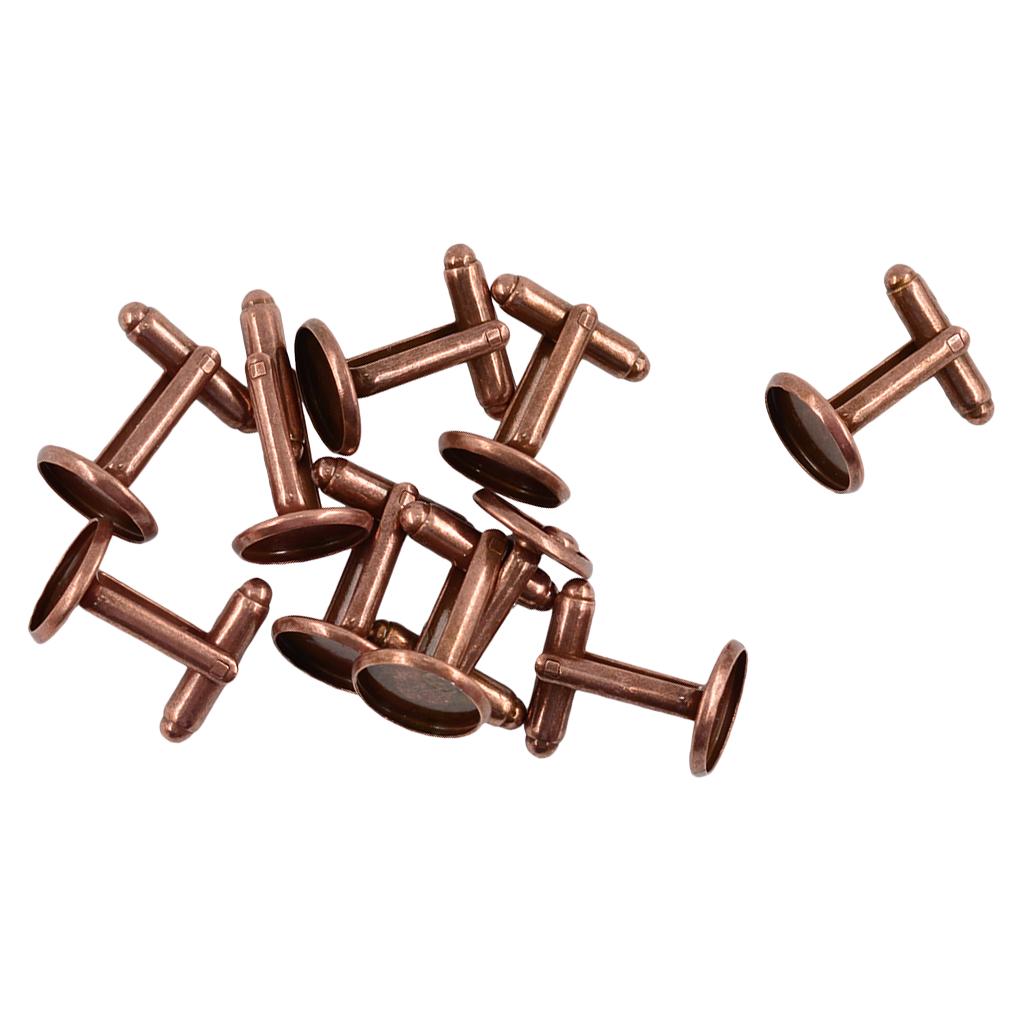 10pcs Cufflinks Blanks Settings Fits (1/2") 12mm Cabochons Cuff Links Bezel